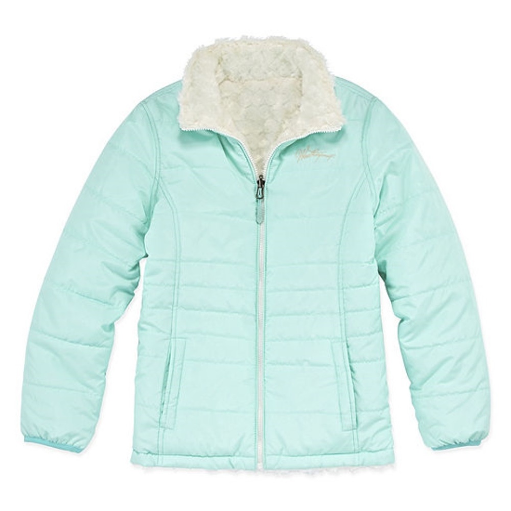 Girls Plus Weatherproof Midwght Reversible Puffer
